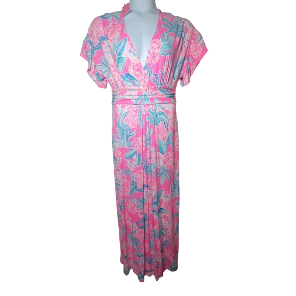 Lilly Pulitzer Jessi Maxi Dress in Prosecco Pink Pinking Positive. NWT - Picture 3 of 3